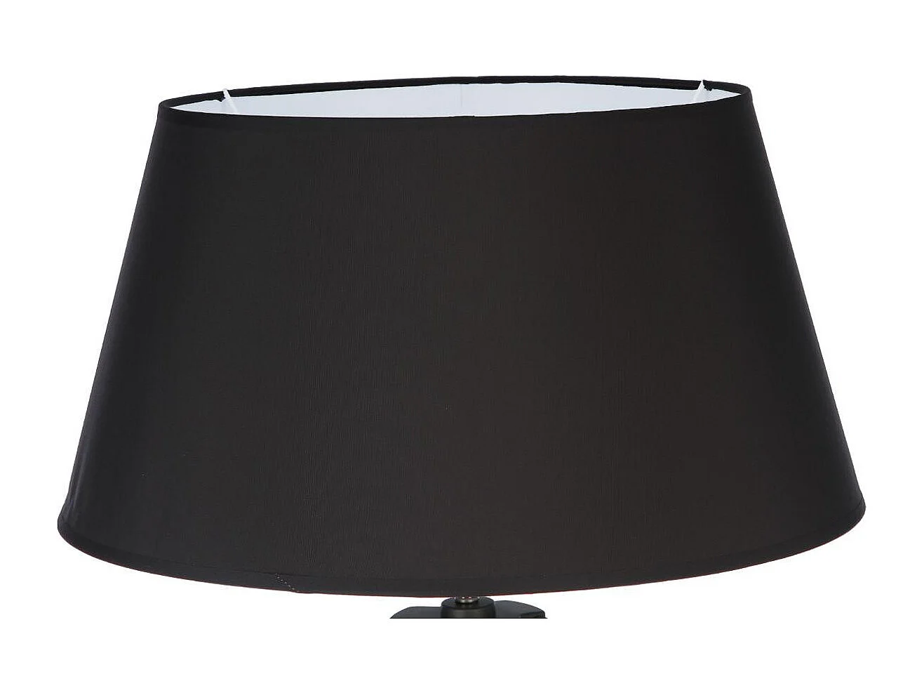 Lampadaire Trépied en Bois et Abat-jour Noir H 145 cm