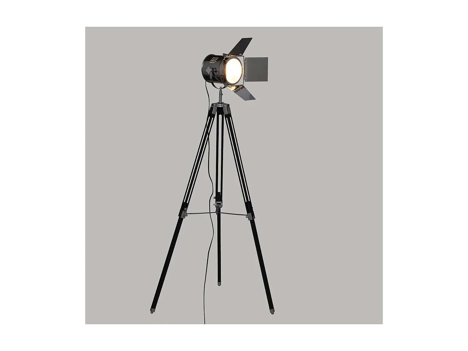 Lampadaire trépied en Métal Noir H 138 cm