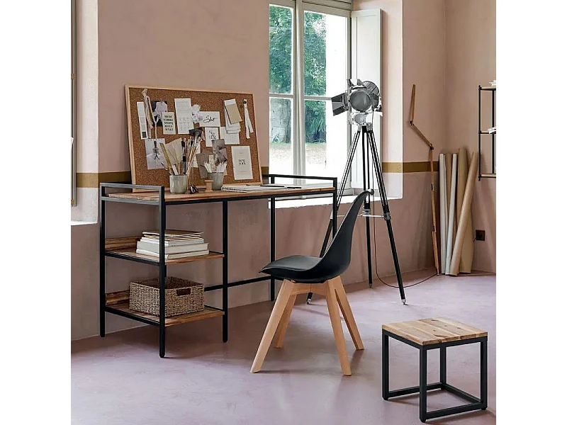 Lampadaire trépied en Métal Noir H 138 cm