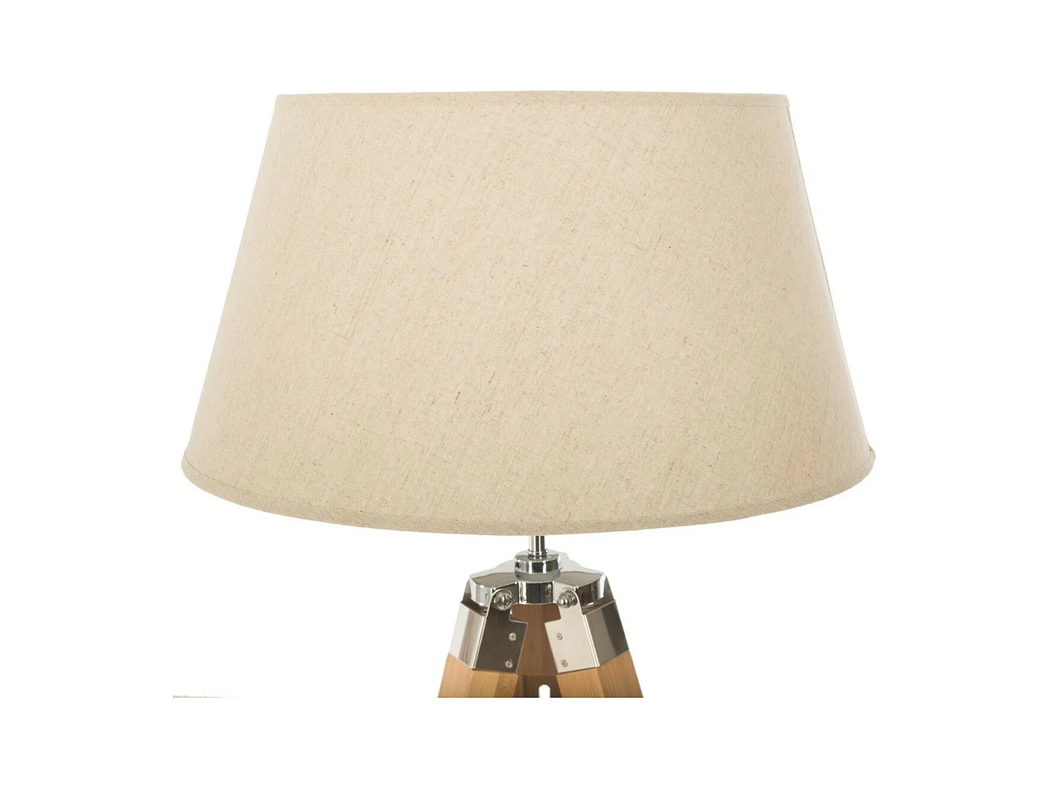 Lampadaire Trépied en Bambou et Abat-jour Ivoire H 145 cm