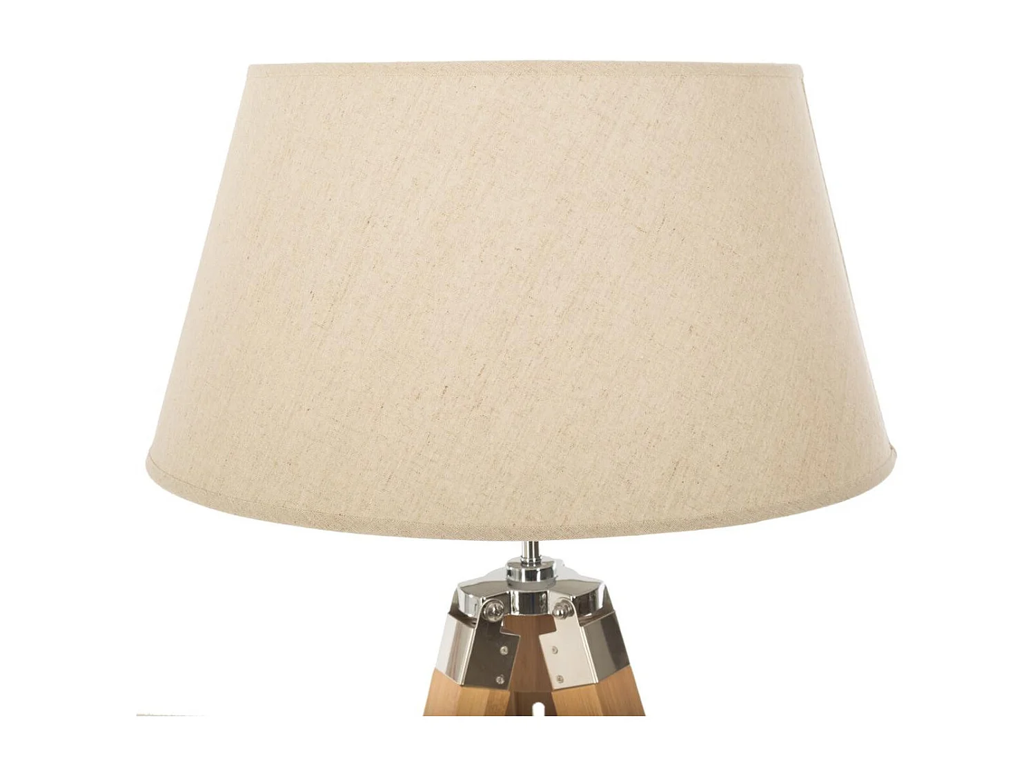 Lampadaire Trépied en Bambou et Abat-jour Ivoire H 145 cm