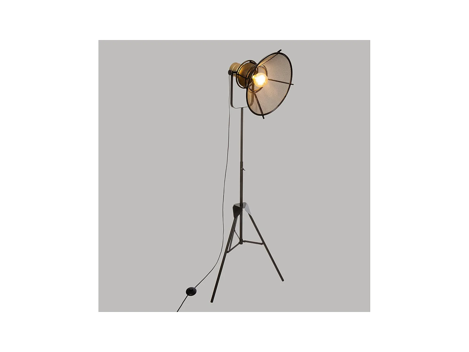 Lampadaire Trépied  en métal Noir H 149 cm