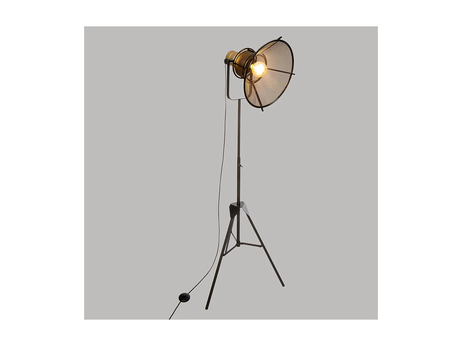 Lampadaire Trépied  en métal Noir H 149 cm