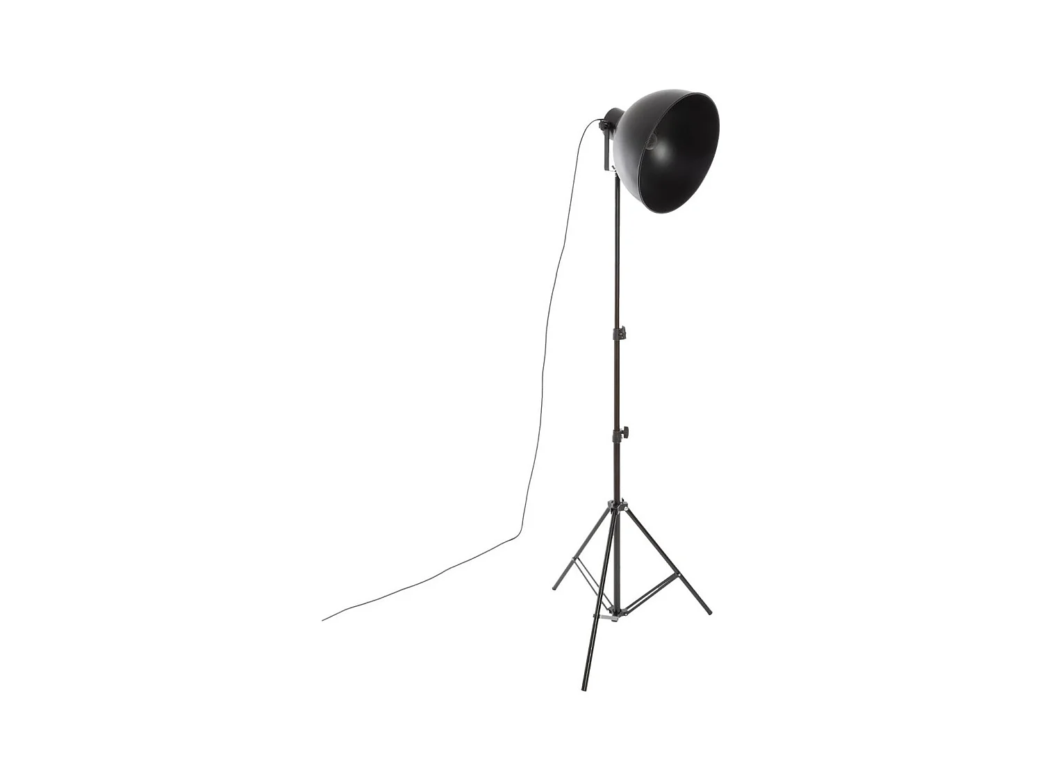 Lampadaire trépied en métal Noir  H 175 cm