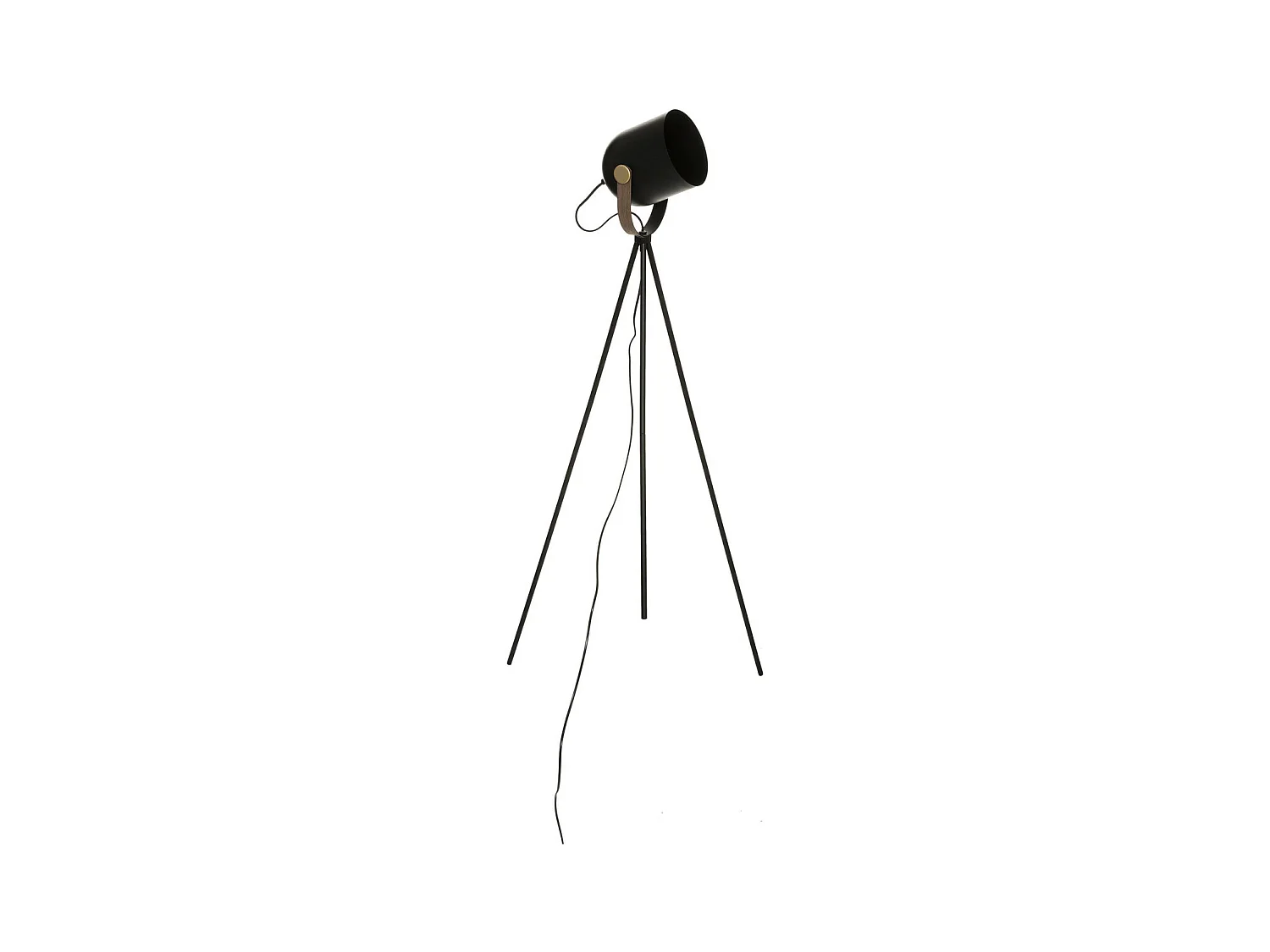 Lampadaire trépied en Métal Noir H 136 cm