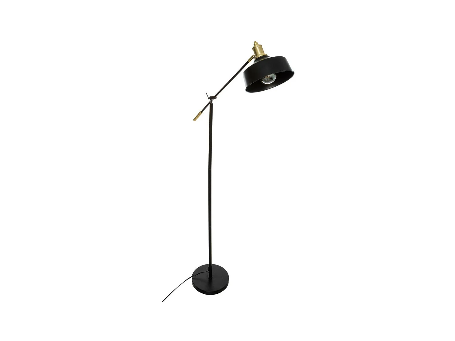 Lampadaire Arc en métal noir et doré H 155 cm