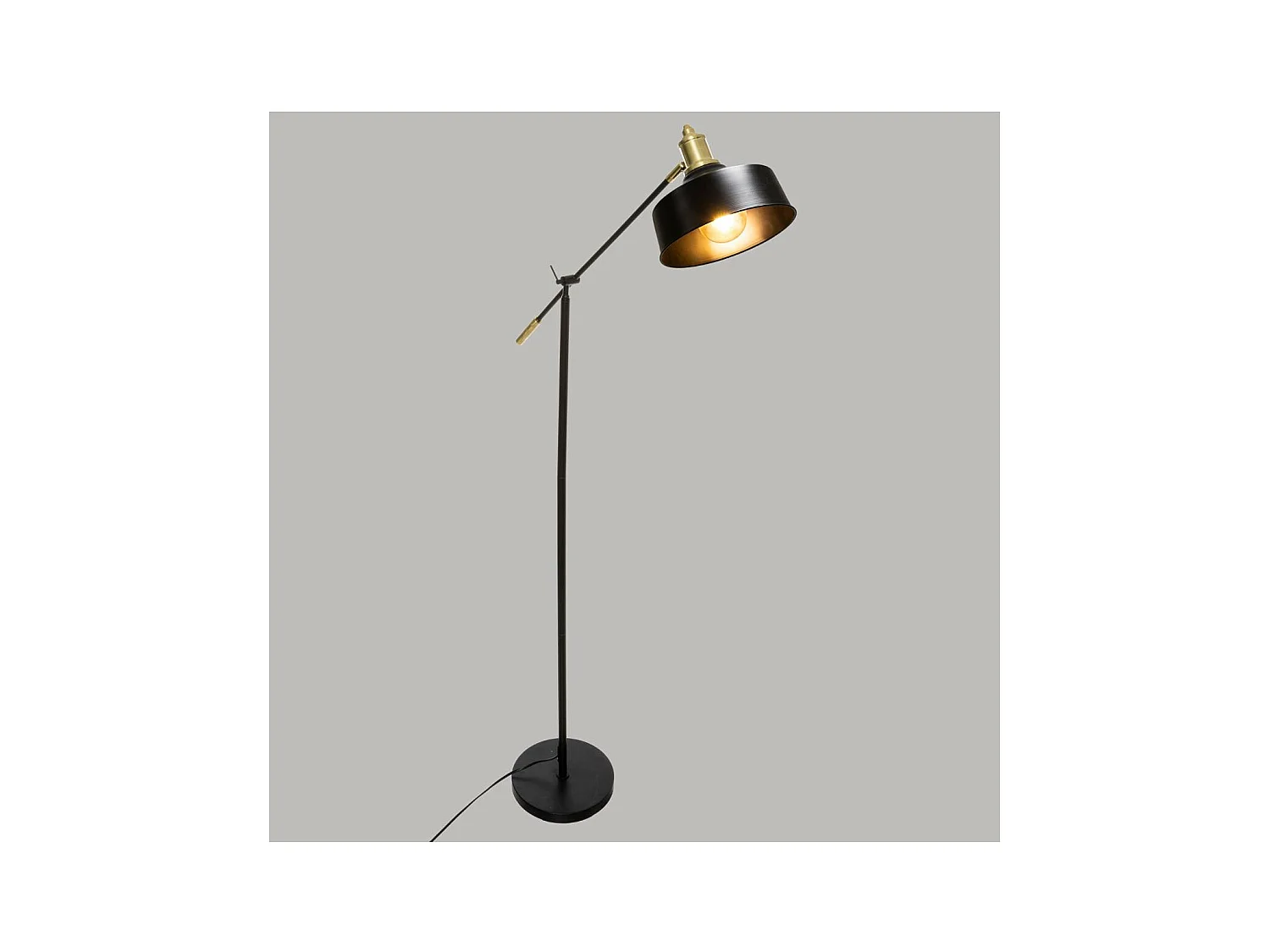 Lampadaire Arc en métal noir et doré H 155 cm