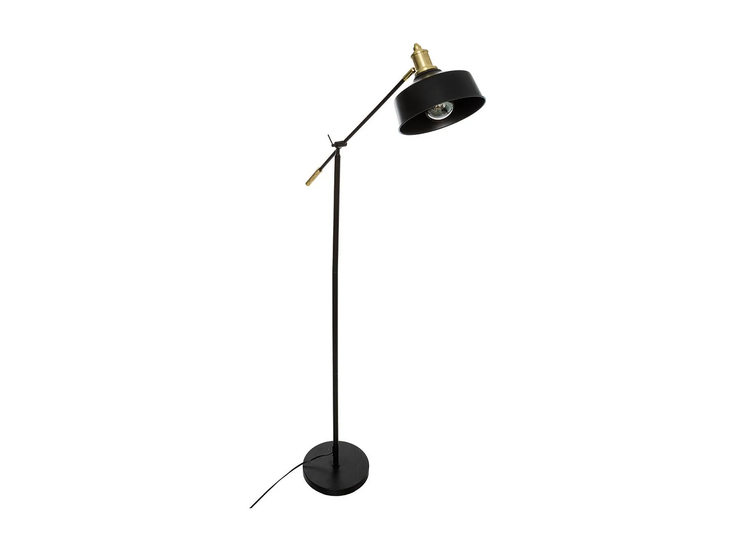 Lampadaire Arc en métal noir et doré H 155 cm