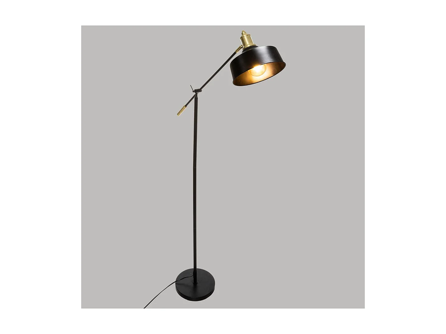Lampadaire Arc en métal noir et doré H 155 cm