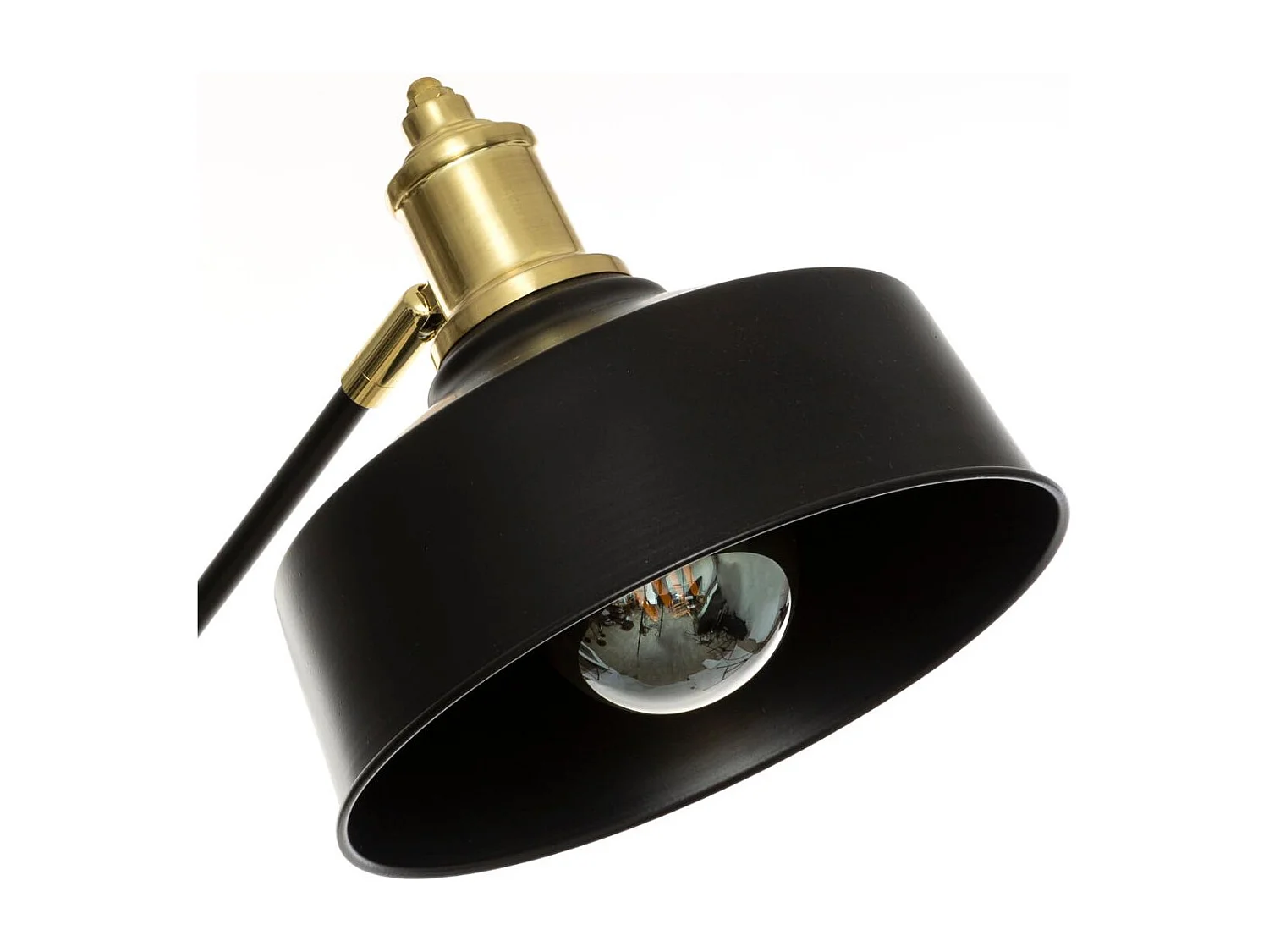 Lampadaire Arc en métal noir et doré H 155 cm