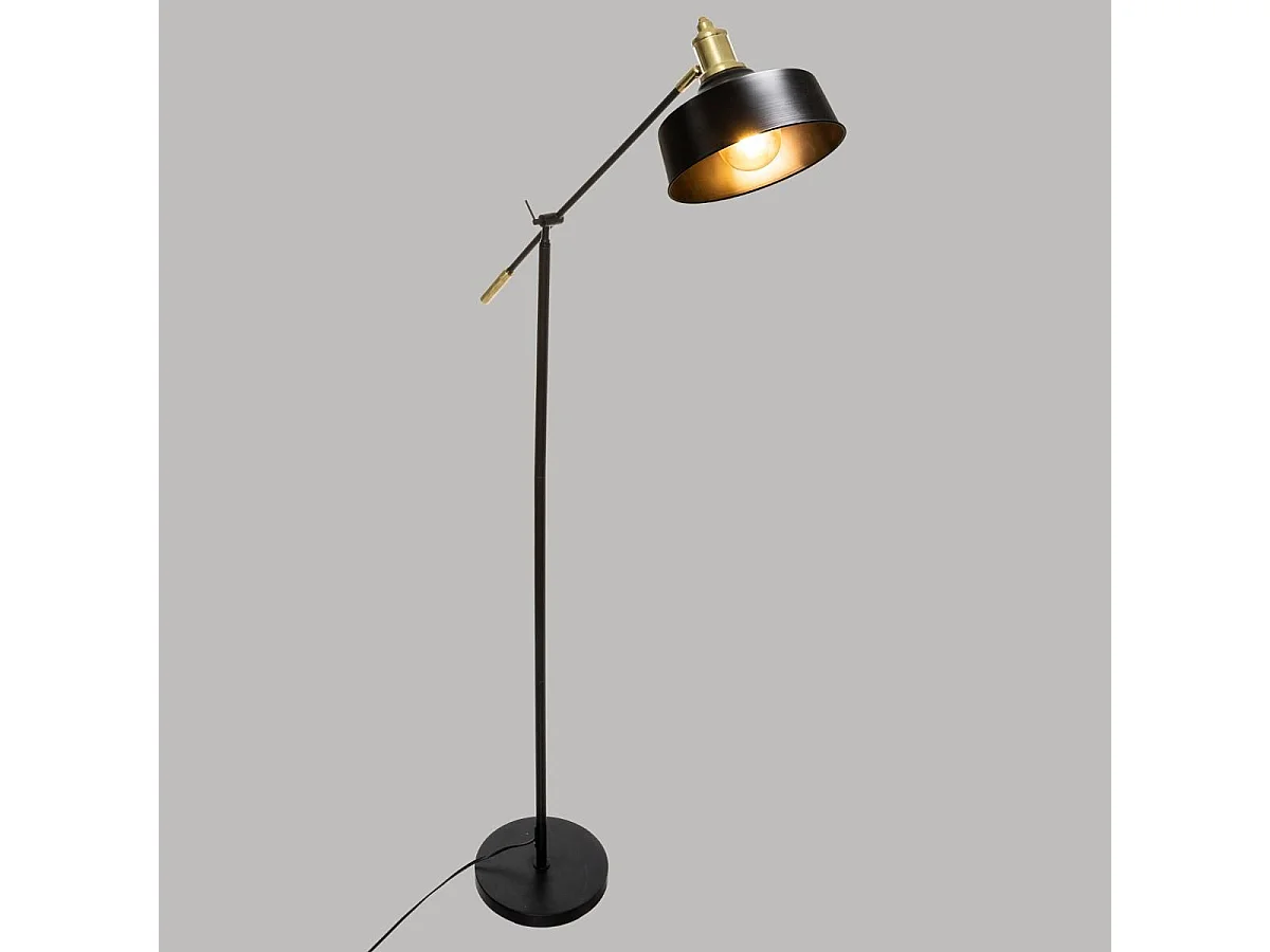 Lampadaire Arc en métal noir et doré H 155 cm