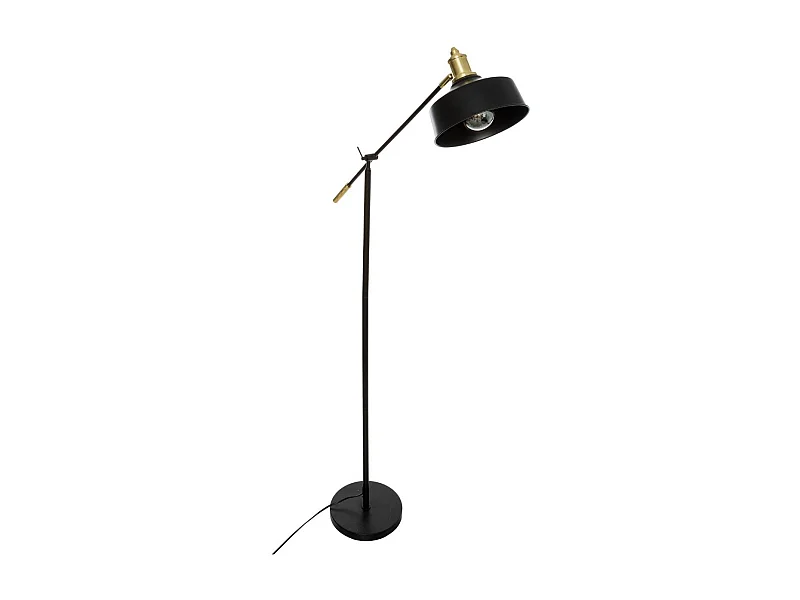 Lampadaire Arc en métal noir et doré H 155 cm