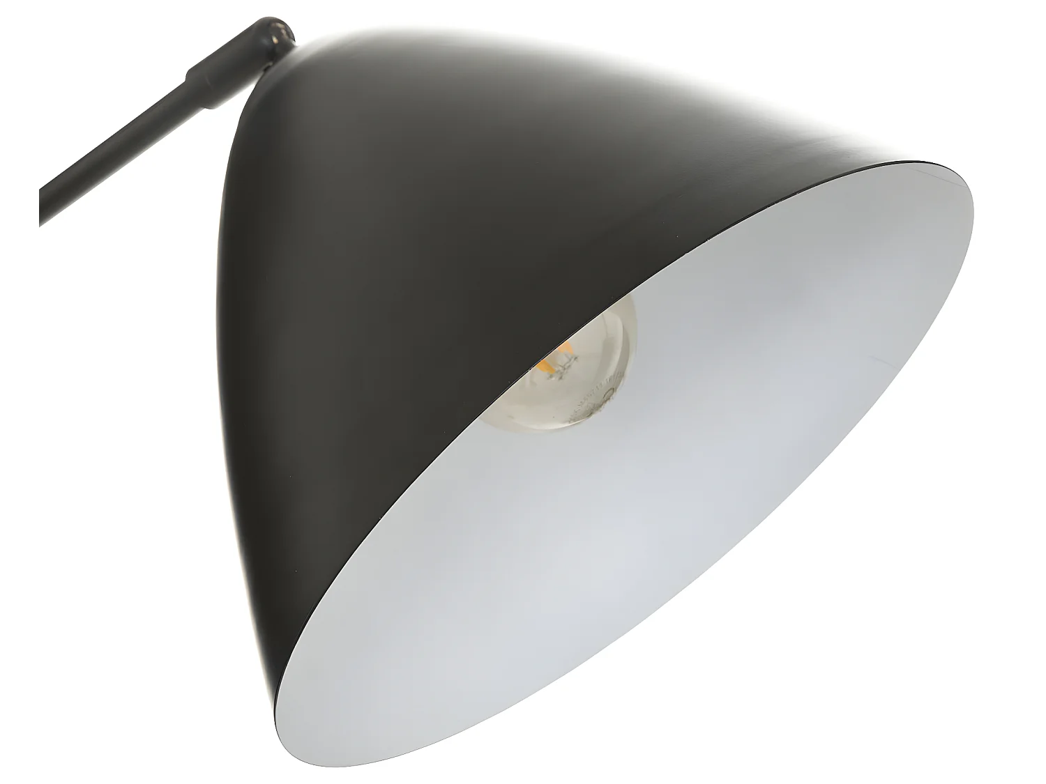 Lampadaire en Métal et Marbre Noir H 145 cm