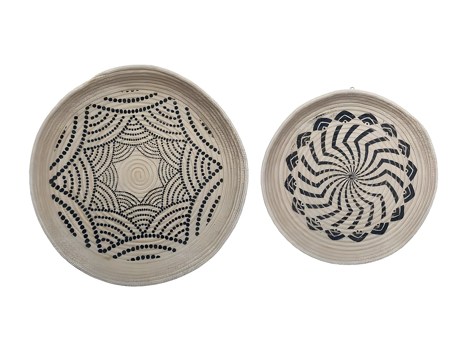 Set 2 Décorations Murales Paniers en Jute D 48.5 cm et D 38.5 cm