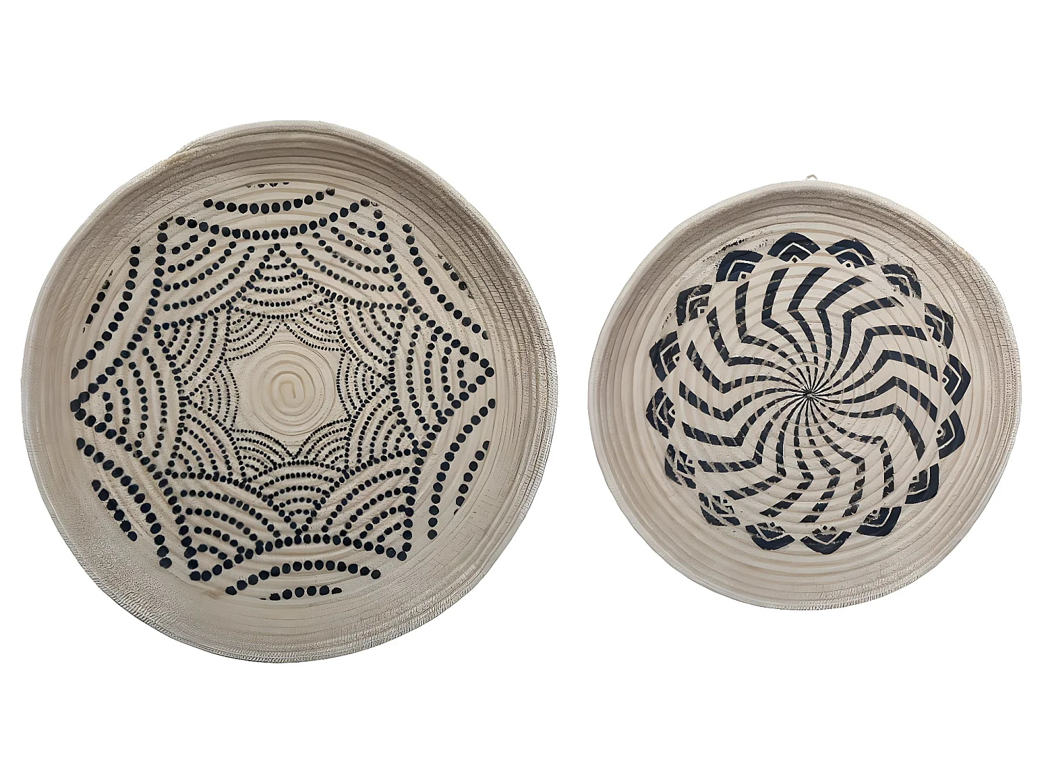 Set 2 Décorations Murales Paniers en Jute D 48.5 cm et D 38.5 cm
