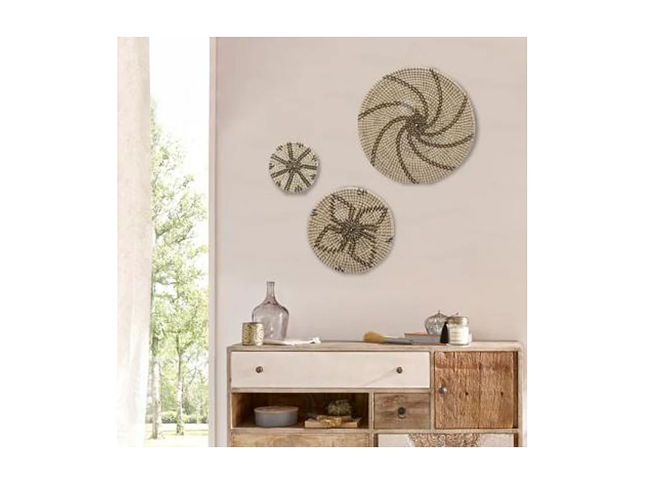 Set de 3 Décorations murales en roseau D 45 - 30 et 20 cm