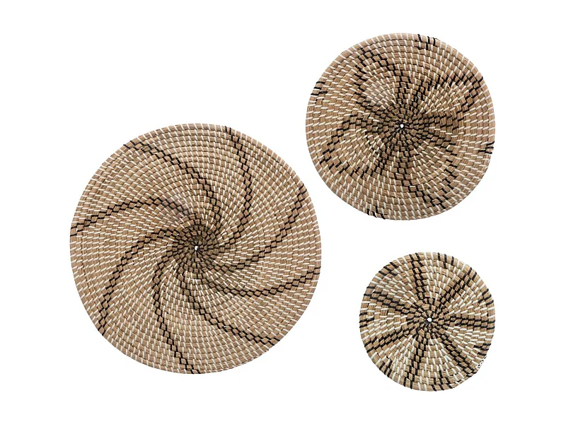 Set de 3 Décorations murales en roseau D 45 - 30 et 20 cm