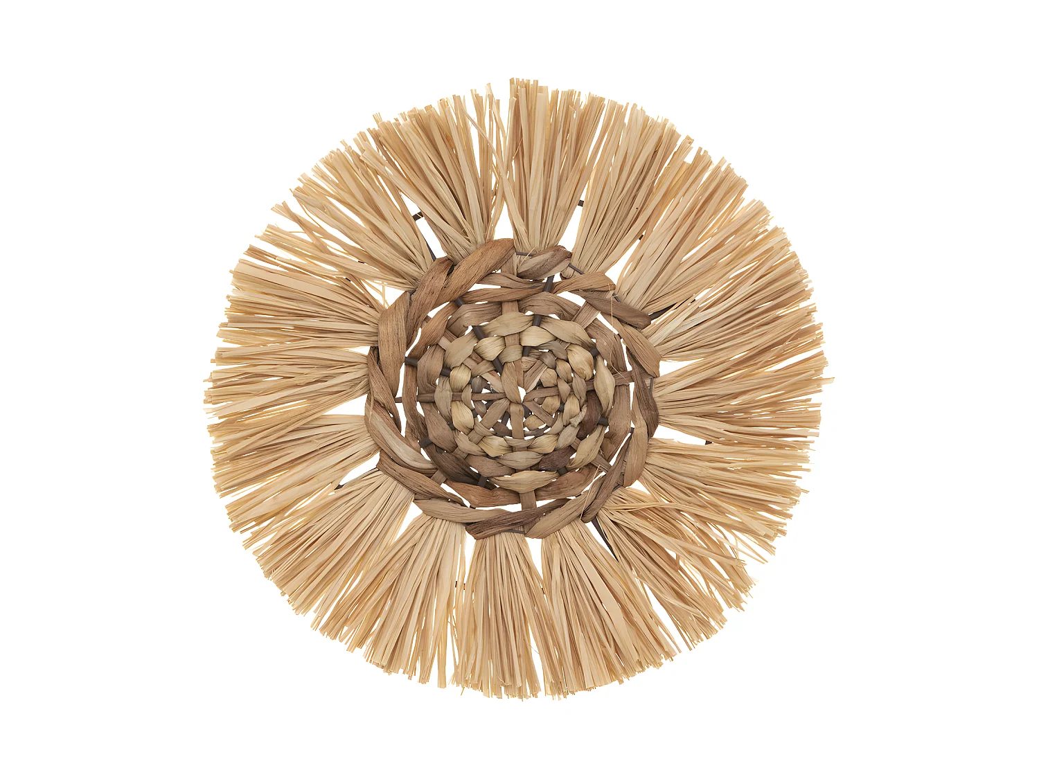 Set de 3 Déco murales en Raphia D 36 D 30 et D 25 cm