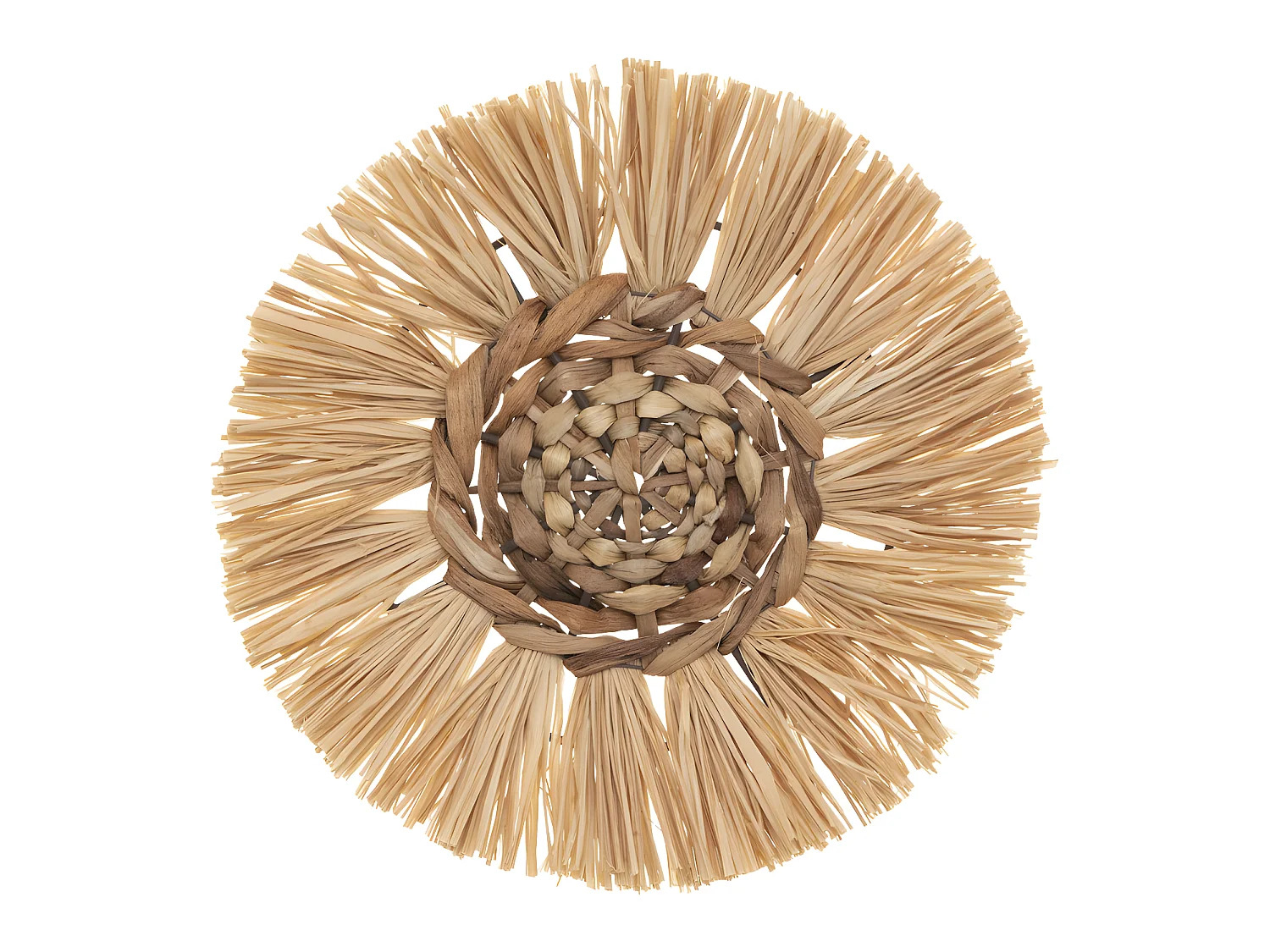 Set de 3 Déco murales en Raphia D 36 D 30 et D 25 cm