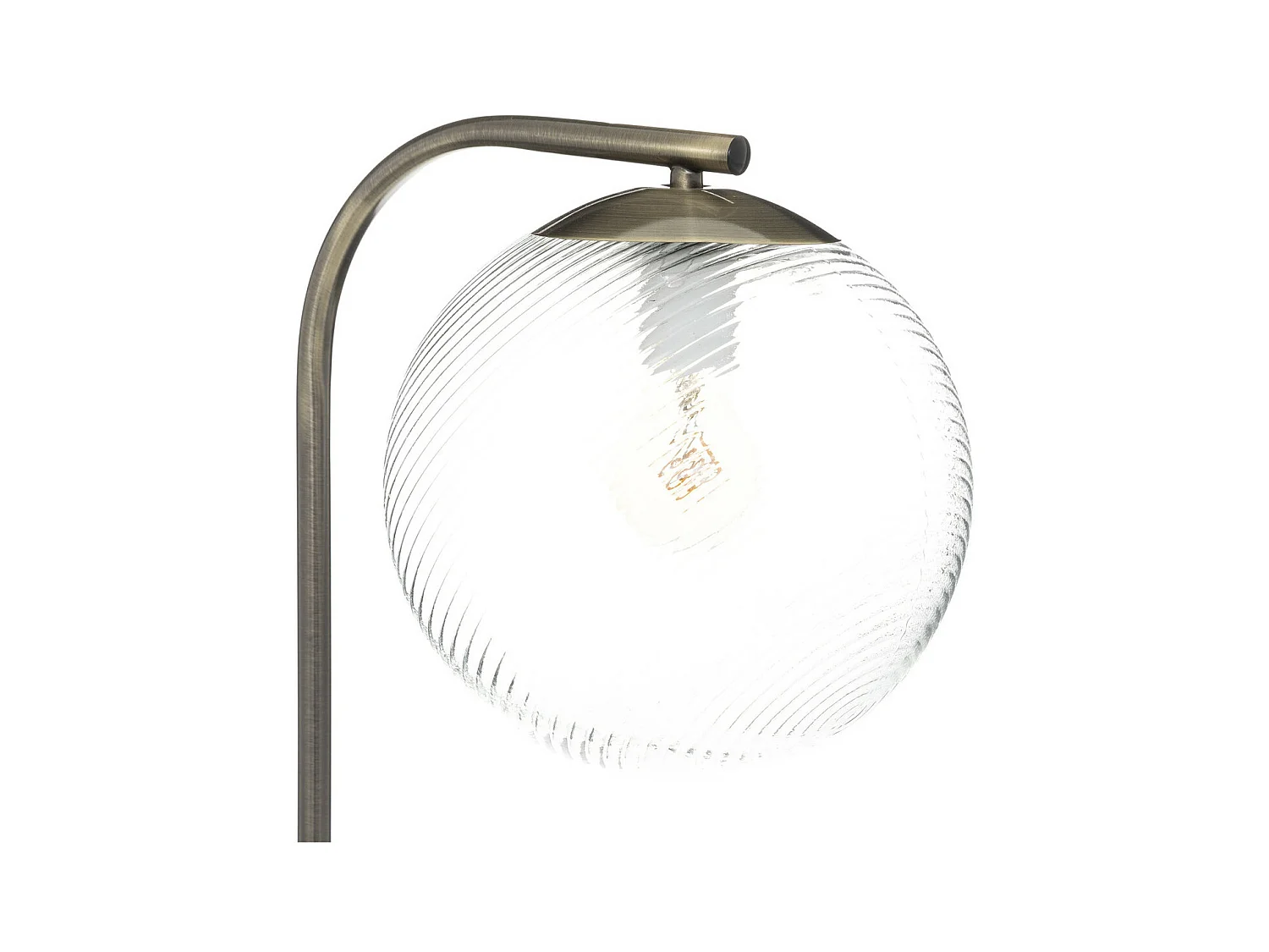 Lampadaire en Métal Mordoré et Verre strié H 153 cm