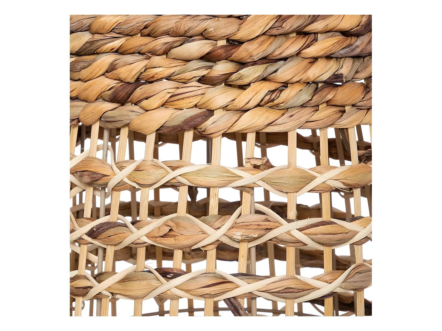 Lampadaire en métal et bois naturel H 118 cm