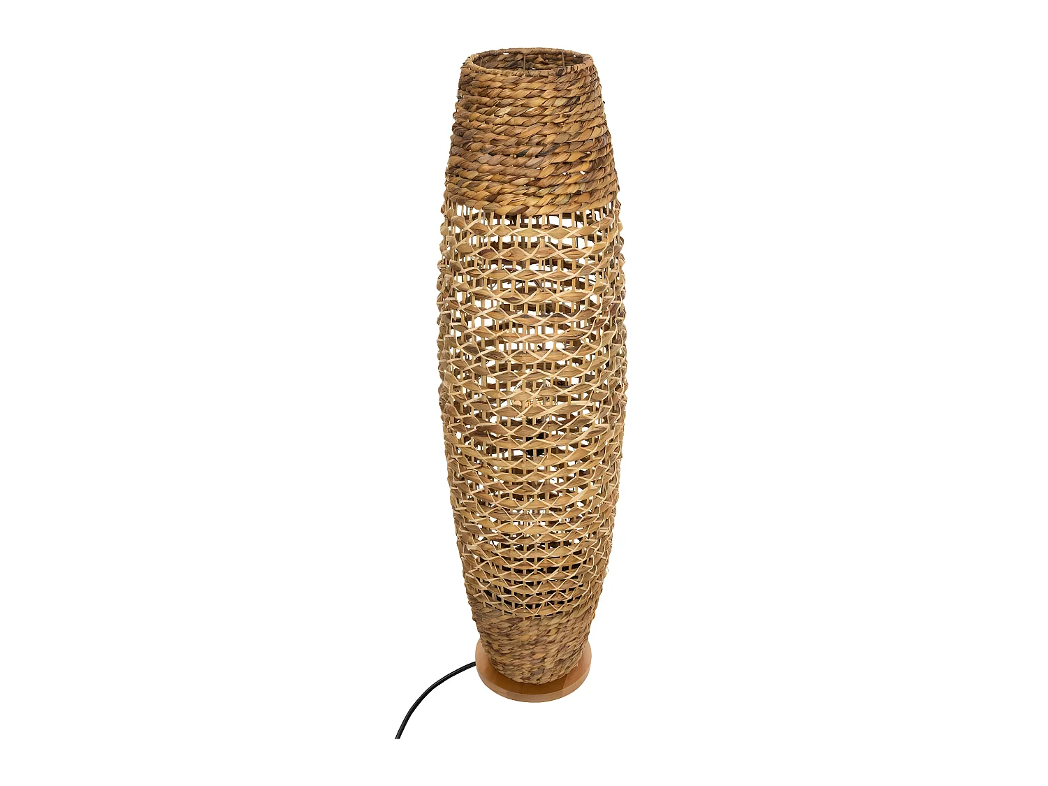 Lampadaire en métal et bois naturel H 118 cm