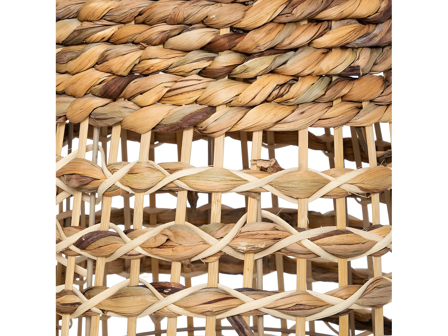 Lámpara de pie de junco natural