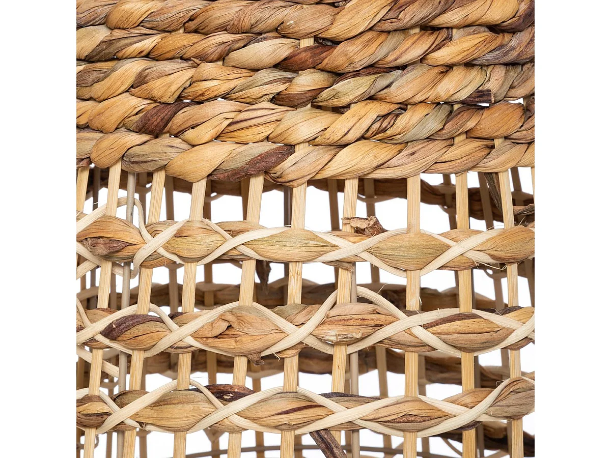 Lampadaire en métal et bois naturel H 118 cm