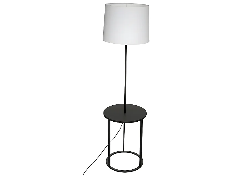 Lampadaire en Métal Noir avec tablette H 149 cm