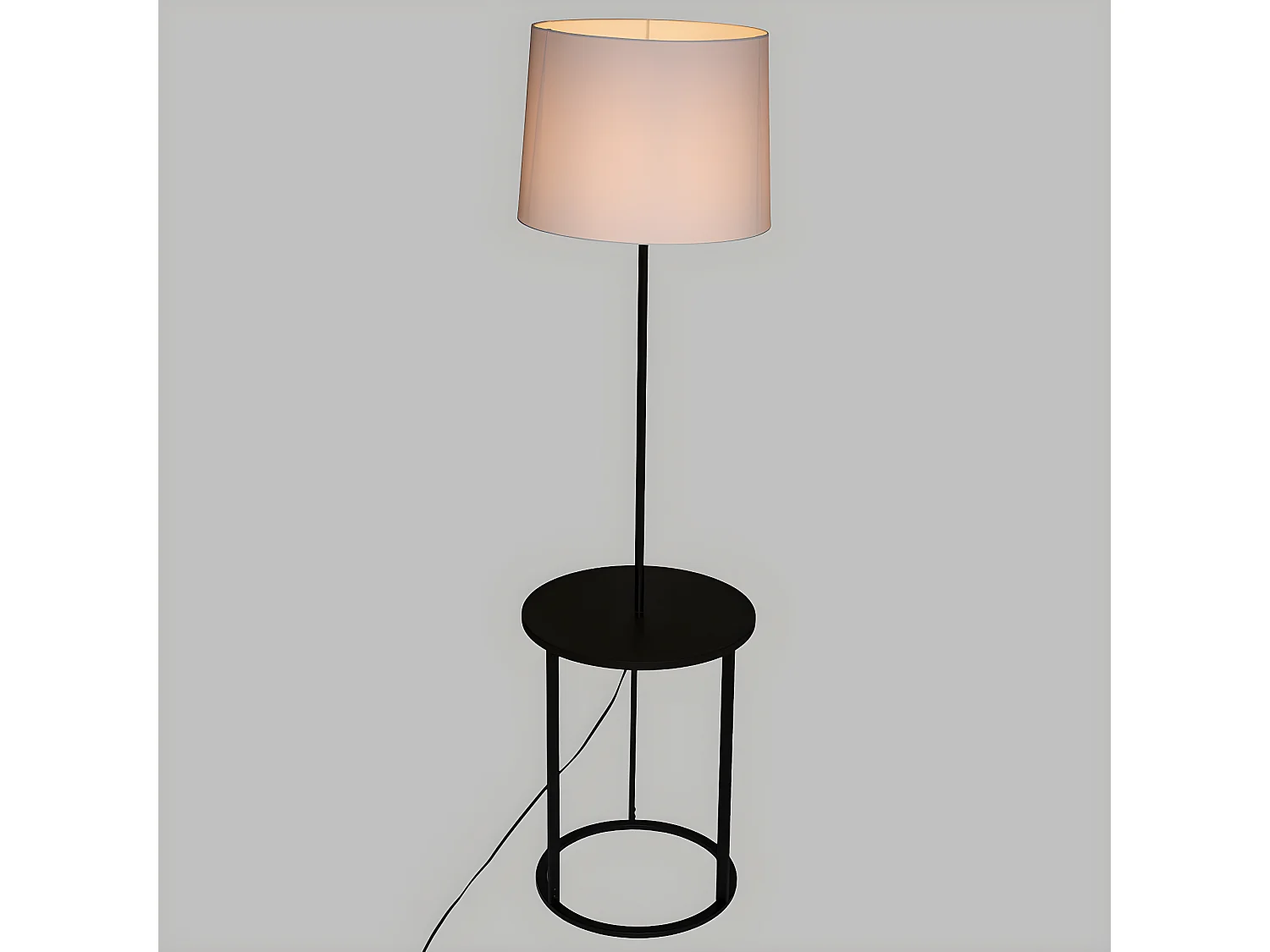 Lampadaire en Métal Noir avec tablette H 149 cm