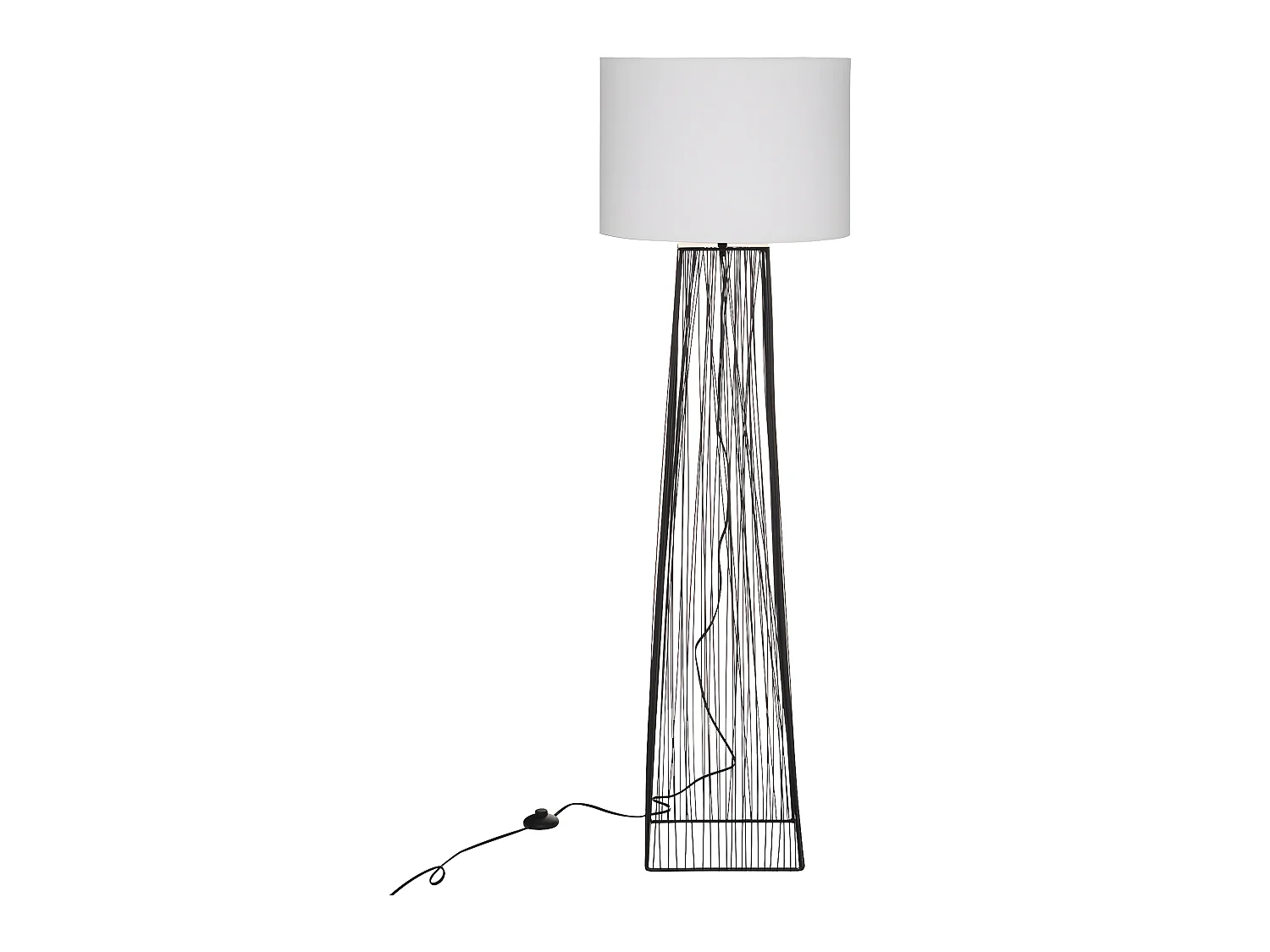 Lampadaire en Métal Noir H 147 cm