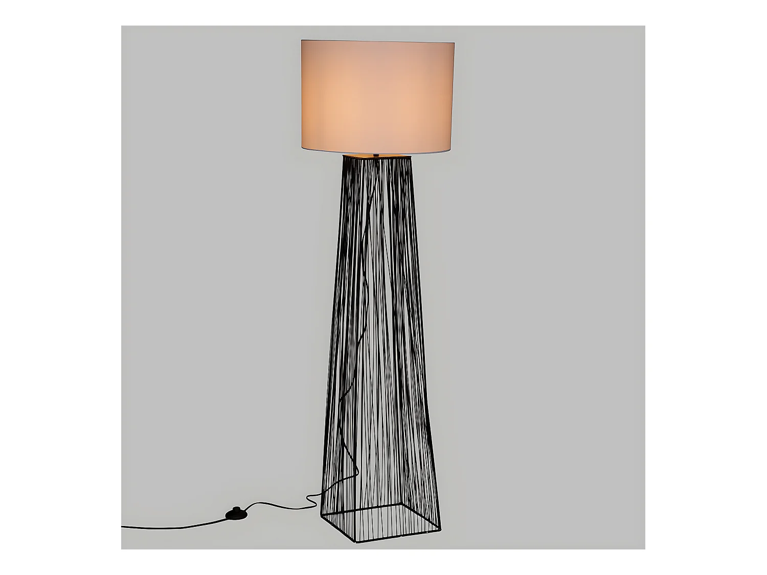 Lampadaire en Métal Noir H 147 cm
