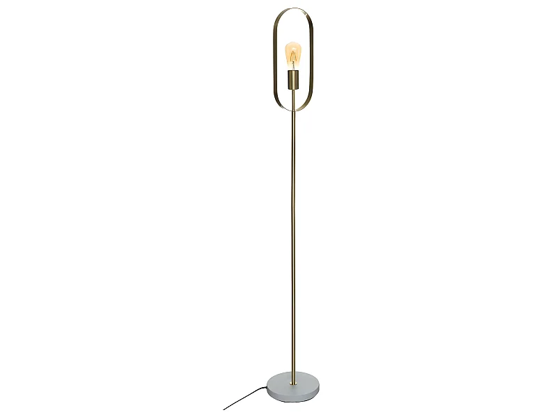 Lampadaire en métal Doré et Base effet marbre H 155 cm