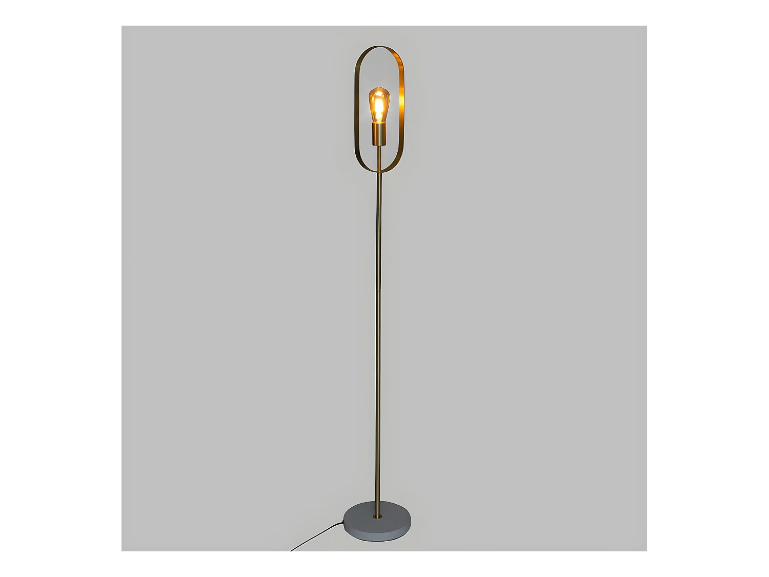 Lampadaire en métal Doré et Base effet marbre H 155 cm