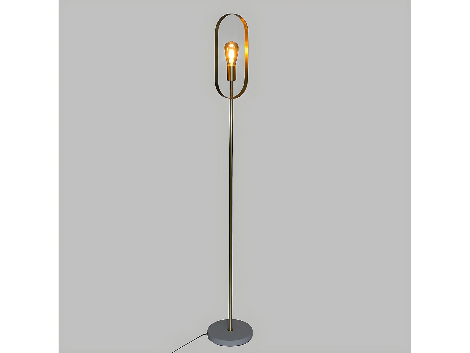 Lampadaire en métal Doré et Base effet marbre H 155 cm