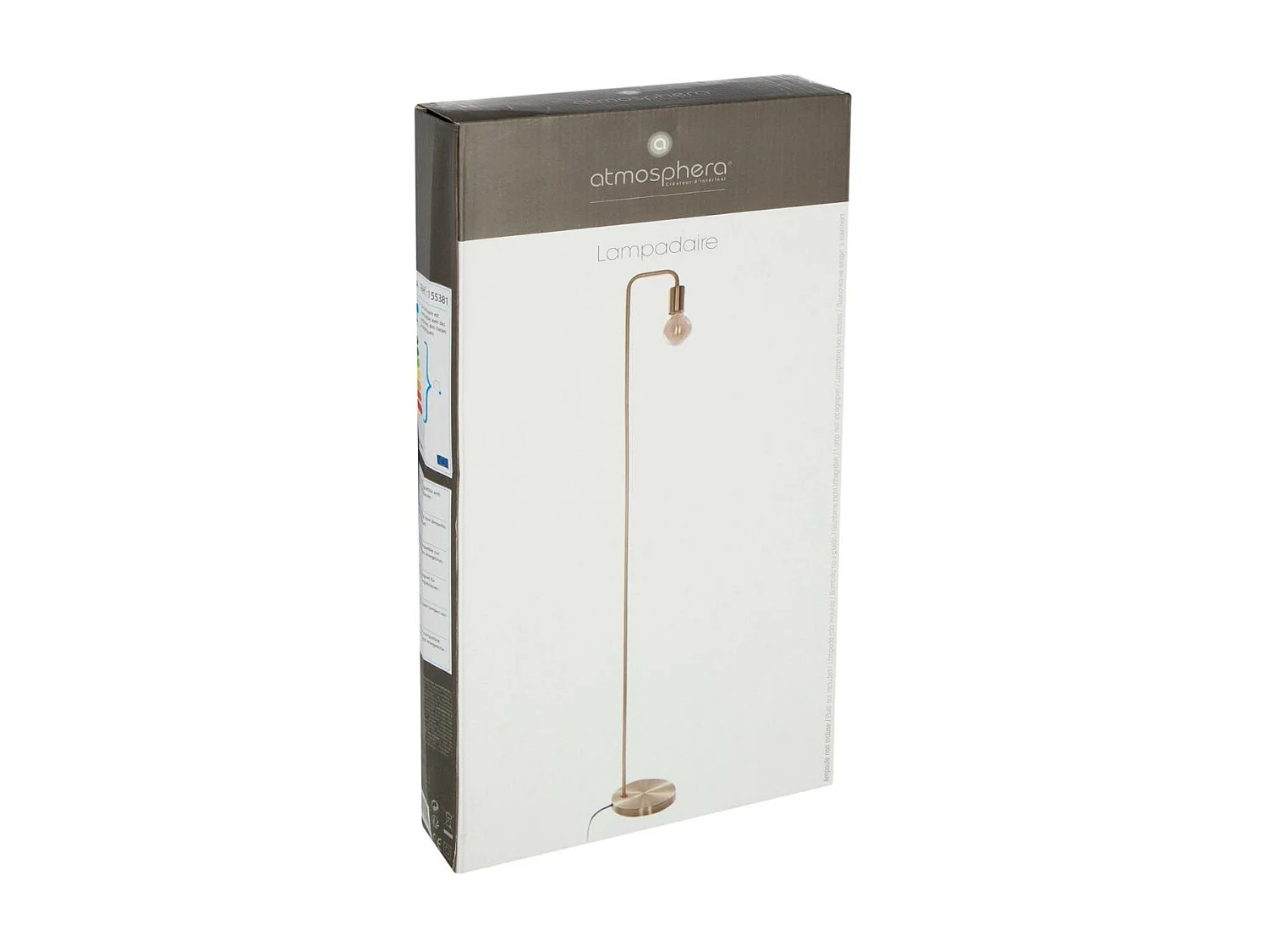 Lampadaire Doré en Métal H 150 cm