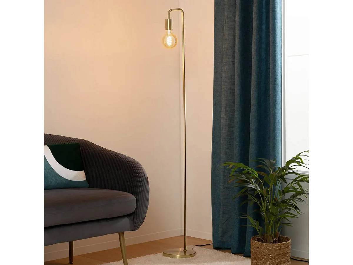 Lampadaire Doré en Métal H 150 cm