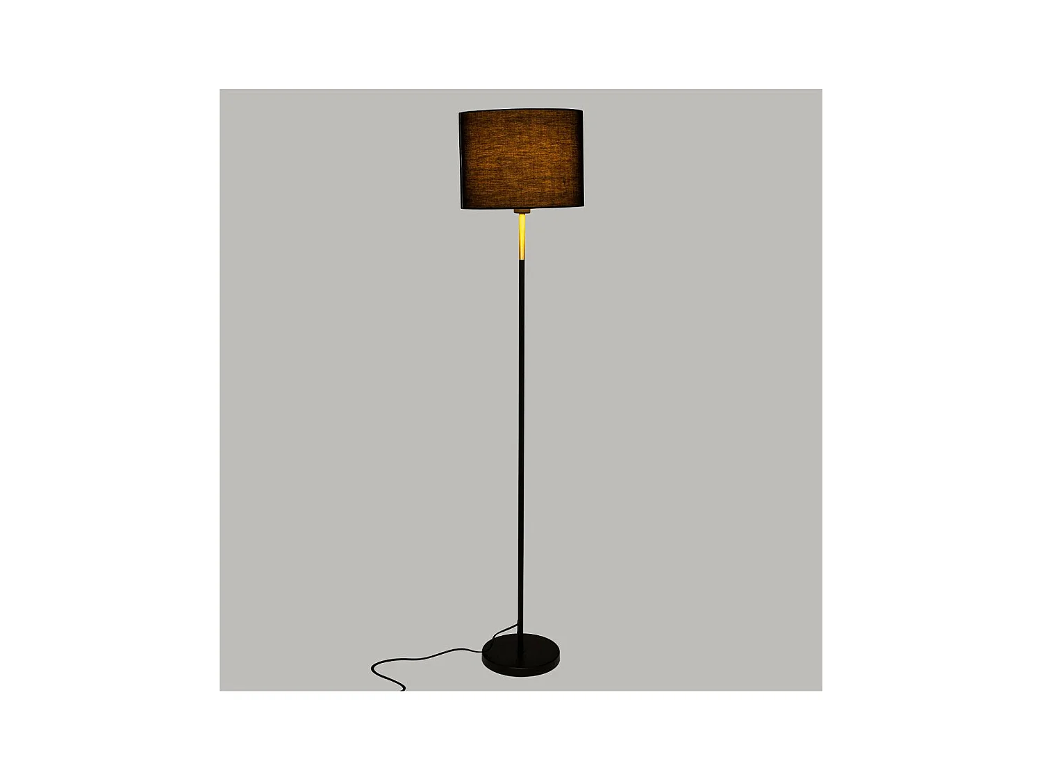 Lampadaire en Métal Noir et Doré H 151 cm