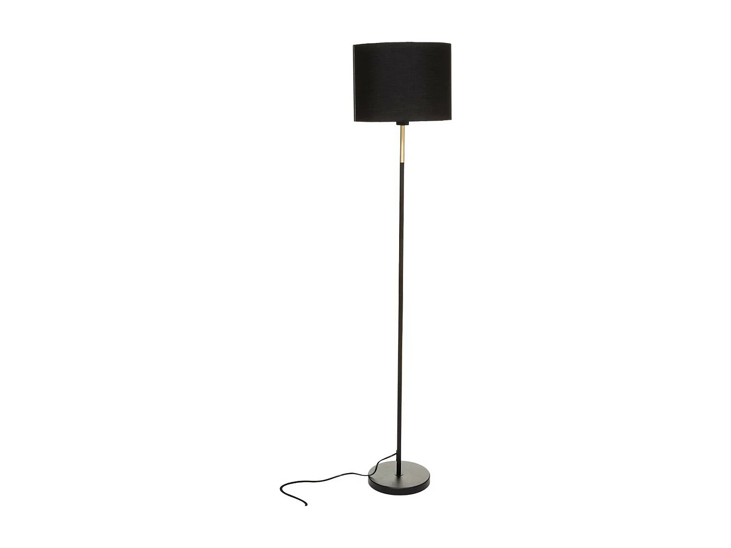 Lampadaire en Métal Noir et Doré H 151 cm