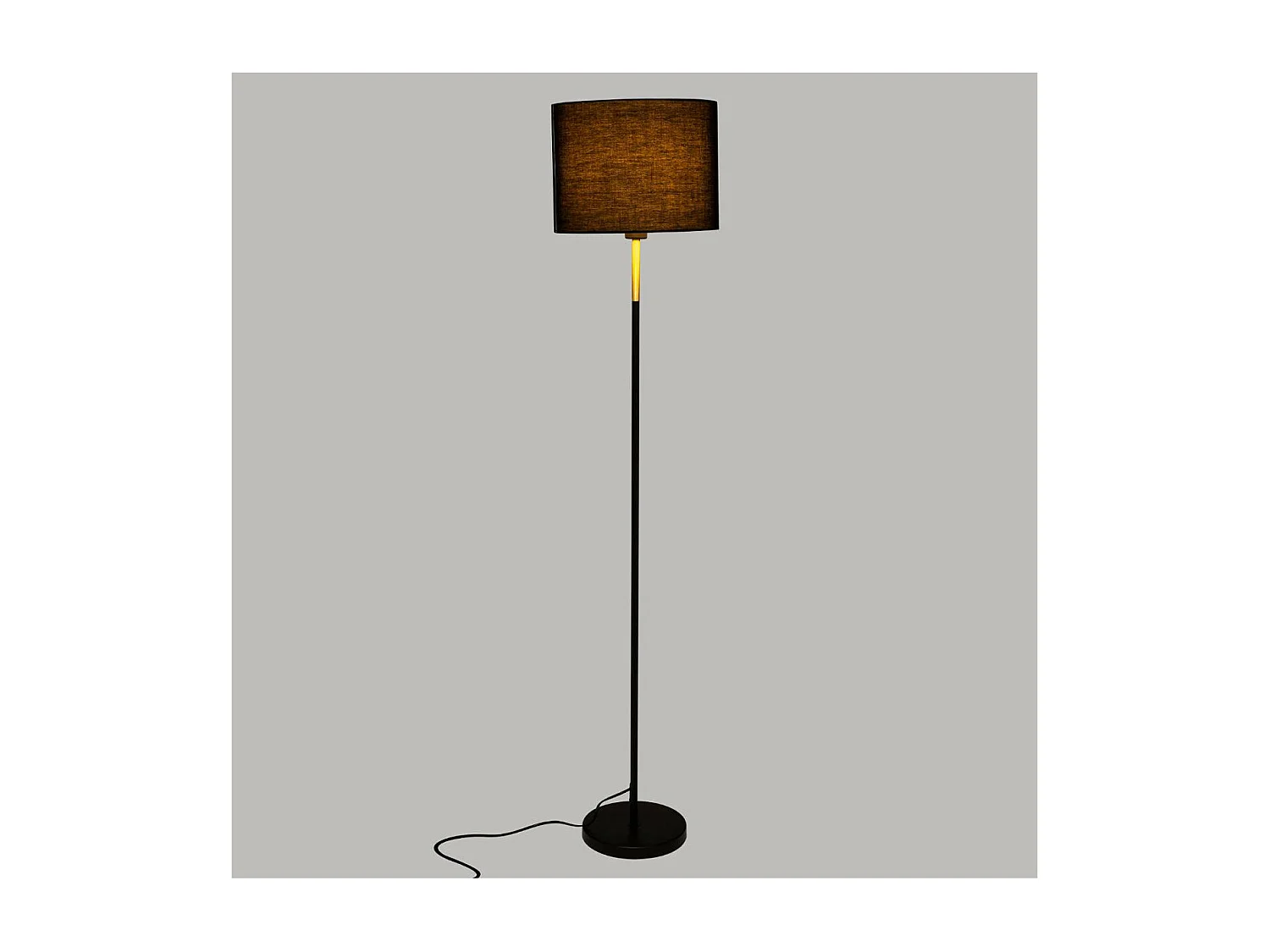 Lampadaire en Métal Noir et Doré H 151 cm