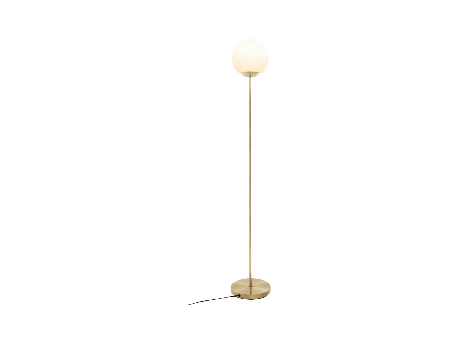 Lampadaire en métal Doré et Verre H 134 cm