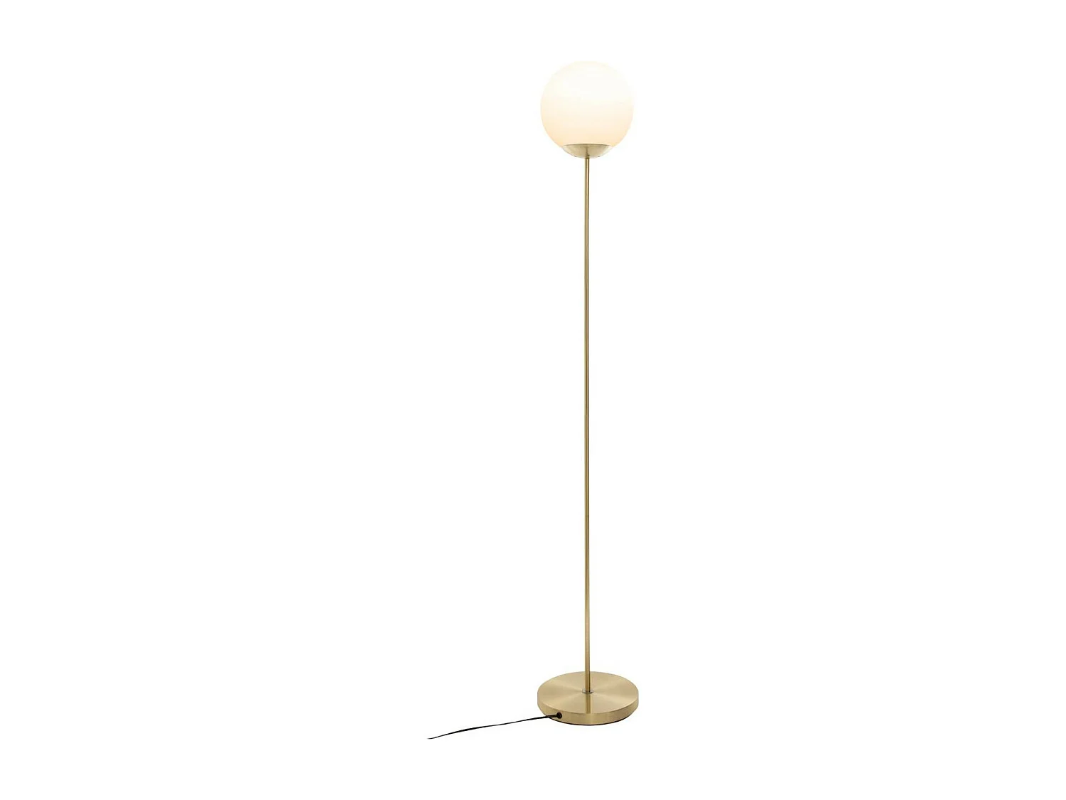 Lampadaire en métal Doré et Verre H 134 cm