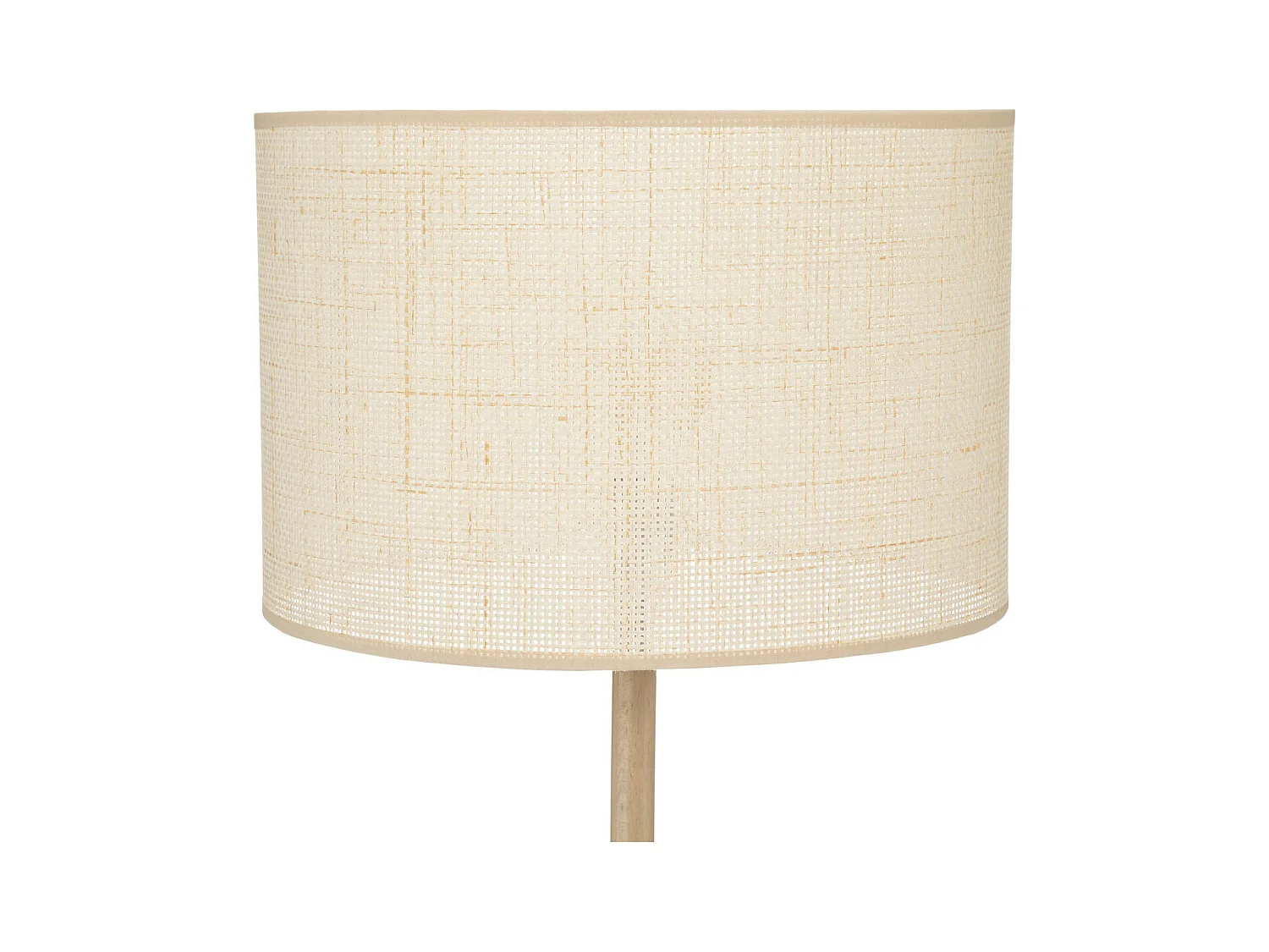 Lampadaire en Bois de Pin et Abat-jour Beige naturel tressé H 149.5 cm