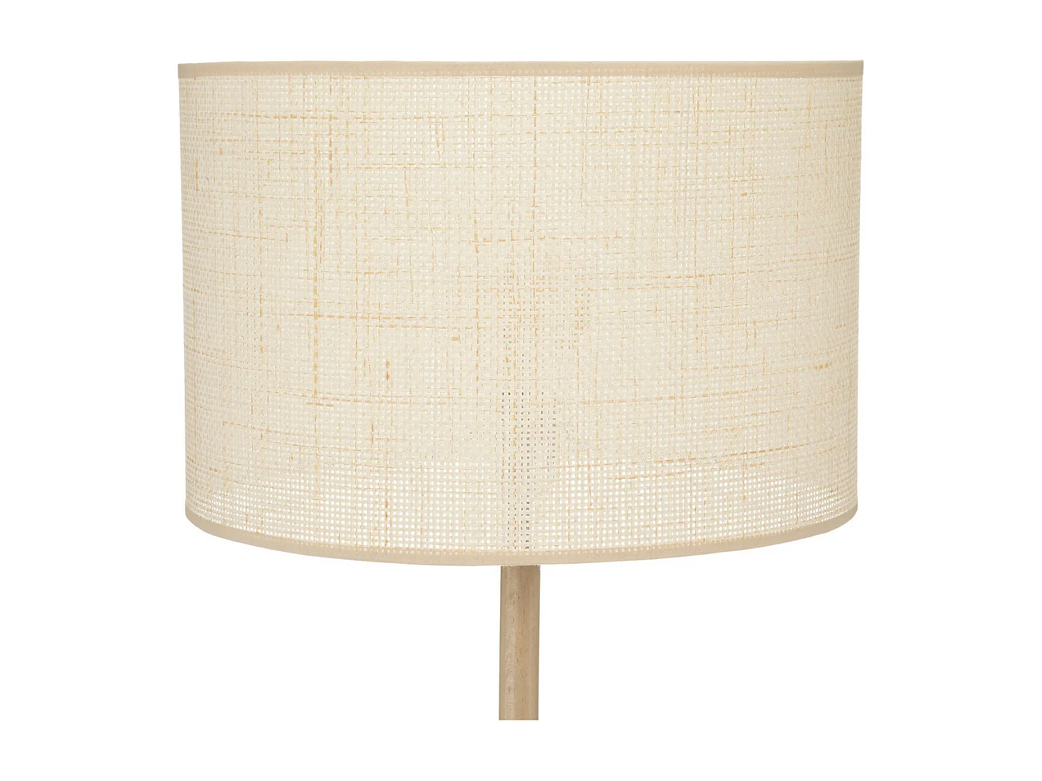 Lampadaire en Bois de Pin et Abat-jour Beige naturel tressé H 149.5 cm