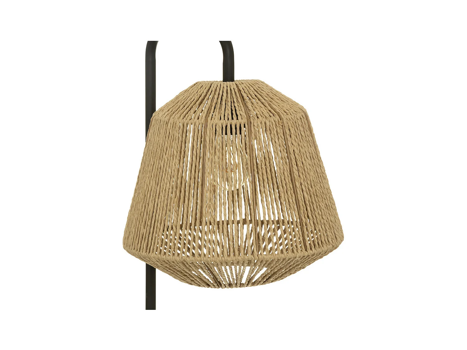 Lampadaire pied en métal noir et abat-jour Beige H 150 cm