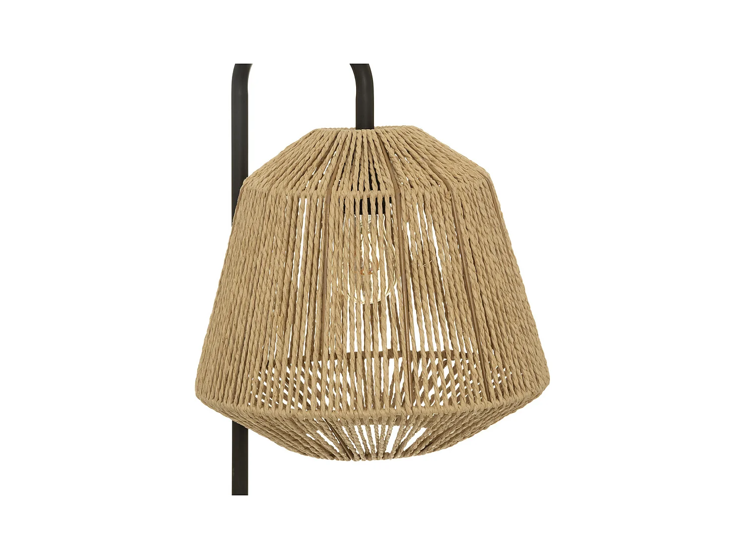 Lampadaire pied en métal noir et abat-jour Beige H 150 cm