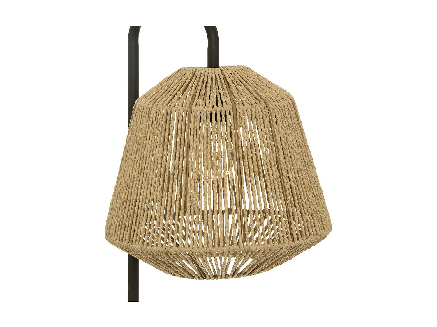 Lampadaire pied en métal noir et abat-jour Beige H 150 cm