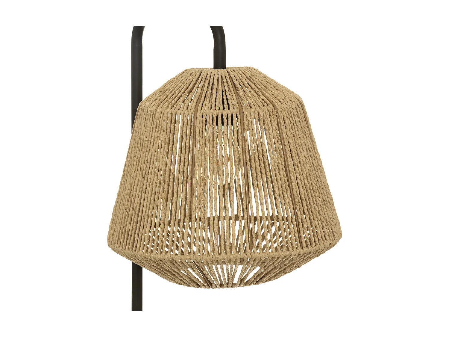Lampadaire pied en métal noir et abat-jour Beige H 150 cm