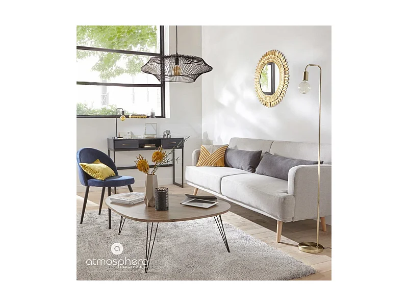 Lampadaire Noir en Métal H 150 cm