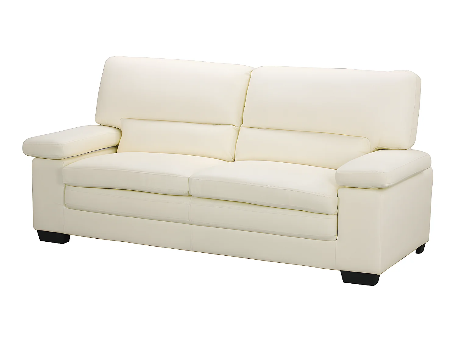 Sofá de 3+2 lugares em pele de búfalo cor marfim - MIMAS II